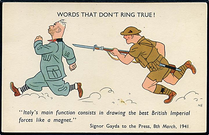 Propaganda: Words that don't ring true!. Italiens rolle i Nordafrika 1941. No. 51-2185.