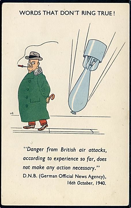 Propaganda: Words that don't ring true!, ingen fare ved de britiske luftangreb i Tyskland. 51-2185.