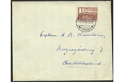 20 øre Grundloven på brev stemplet Det danske Kommando i Tyskland d. 3.11.1949 til Charlottenlund.