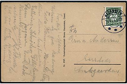 10 øre Frimærkejubilæum på lokalt brevkort annulleret brotype IIb Haderslev sn3 d. 14.4.1926.
