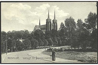 Udsigt til domkirken i Roskilde. J. Bruun no. 2918.