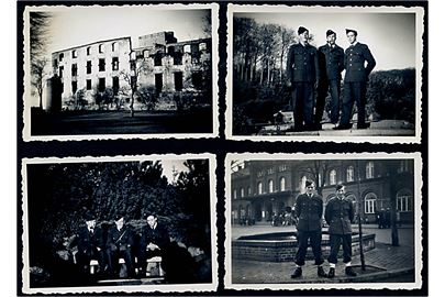 Kolding, CBU'er fra Gennemgangslejren Kolding. 4 fotos 6x9 cm. I årene 1946-1949 var der oprettet en gennemgangslejr i Kolding for tyske flygtninge på vej tilbage til Tyskland.