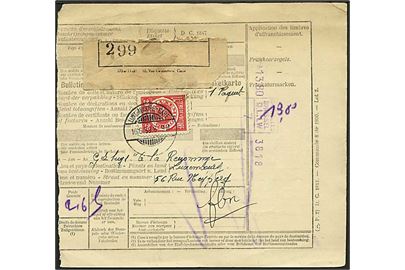 20 c. på indenrigs fragtbrev stemplet Luxembourg-Gare d. 16.6.1939.