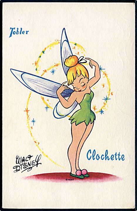 Walt Disney. Klokkeblomst (Peter Pan). Fransk reklame for “Tobler” chokolade. Georges Lang, Paris u/no.
