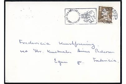 25 øre Fr. IX på brevkort annulleret med TMS Den britiske uge * 25. Sept. - 4. Okt. 1964/København OMK 8 d. 24.9.1964 til Egum pr. Fredericia. 