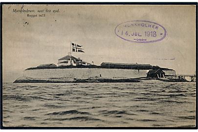Munkholmen fæstning ved Trondhjem. Dateret 1918 men anvendt i Danmark 1934.