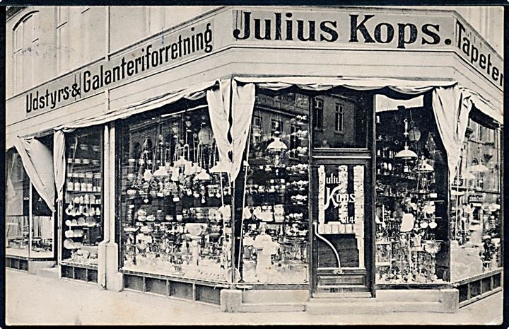 Kolding. Østergade med Julius Kops Udstyrs & Galanteriforretning. U/no. 