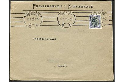40 øre Chr. X single på brev fra København d. 12.4.1921 til Reval, Estland. 