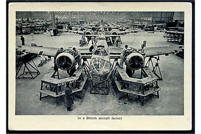 Britisk propaganda. Britisk flyfabrik med bombemaskiner under bygning. Uden adresselinier.