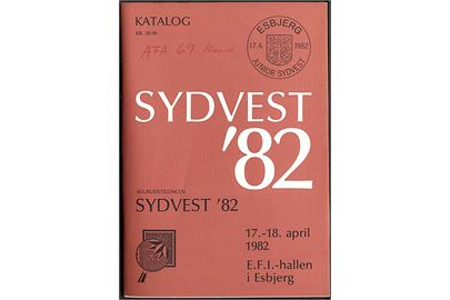 Sydvest '82 udstillingskatalog fra Esbjerg 1982 96 sider. Bl.a. artikle om Esbjerg posthistorie og stempler. 