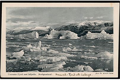 Umanak Fjord med Isfjælde, Nordgrønland. Brunner & Co. no. serie 84D 23.