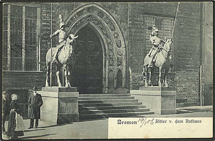 Ridderne foran raadhuset i Bremen, Tyskland. No. 25235.
