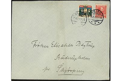 10 øre Chr. IX og Julemærke 1905 på brev fra Vejen d. 18.12.1905 til Skørping.