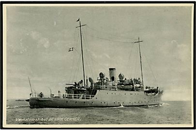 Henrik Gerner, værkstedsskib. V. Thaning & Appel Marinepostkort Serie V no. 183.
