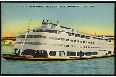 Admiral Excursion båd på Mississippi floden i St. Louis. No. 42.