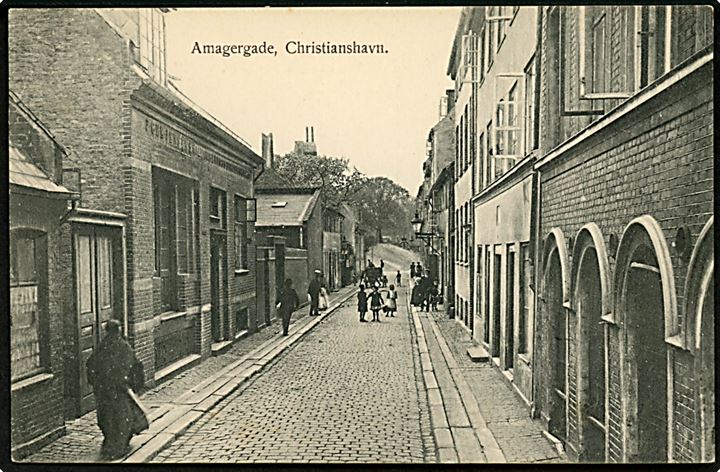 Amagergade med Christianshavns Vold i baggrunden. Nathansohn no. 508 Kvalitet 8