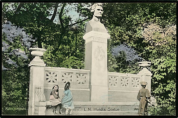 Ørstedsparken, L. N. Hvidts Statue. Stenders no. 7501. Kvalitet 9