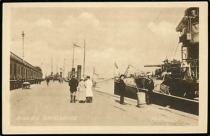 Russiske torpedobåde på flåde besøg i København. Dansk Lystrykkeri no. 1214. Kvalitet 8
