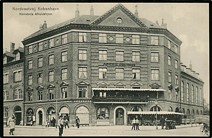 Nordvestvej (nuv. Rantzausgade) med Nørrebros Afholdshjem. Sk. B. & Kf. no. 1850. Kvalitet 9