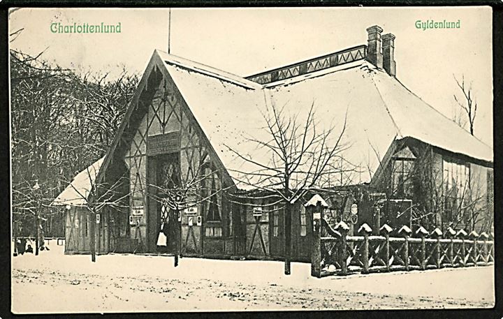Charlottenlund, Gyldenlund i sne. P. Alstrup no. 9249. Kvalitet 8