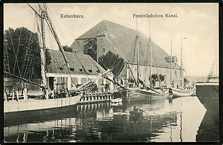 Frederiksholms Kanal med sejlskibe. Fritz Benzen no. 160. Kvalitet 8