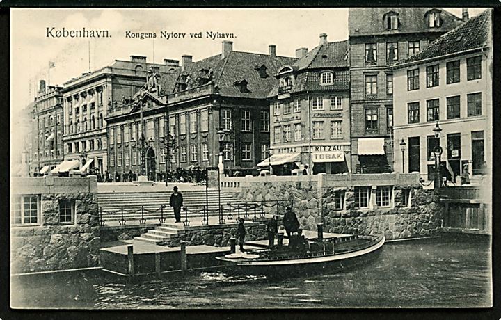 Kongens Nytorv ved Nyhavn med dampbåd. Fritz Benzen no. 58. Kvalitet 9