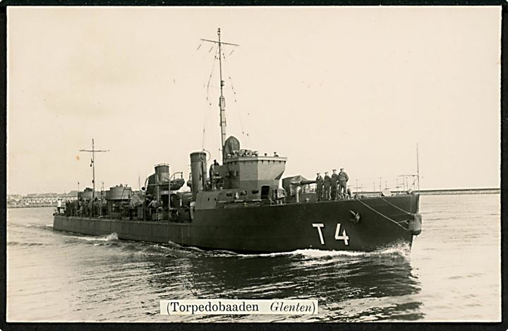 Marine. “Glenten”, torpedobåd “T4”. Fotokort u/no. Kvalitet 8