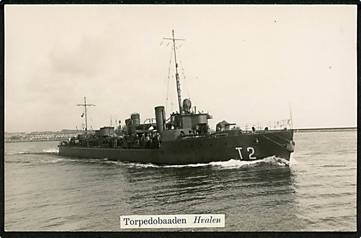 Marine. “Hvalen”, torpedobåd “T2”. Fotokort u/no. Kvalitet 8