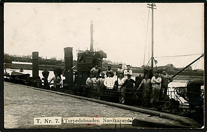 Marine. “Nordkaperen”, torpedobåd i Lemvig (?). Fotokort u/no. Kvalitet 7