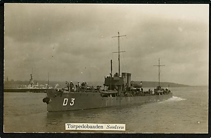 Marine. “Søulven”, torpedobåd “D3”. Fotokort u/no Kvalitet 8