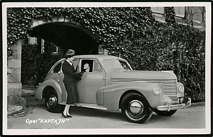 Opel Kaptajn. Reklamekort / Stenders u/no. Kvalitet 9