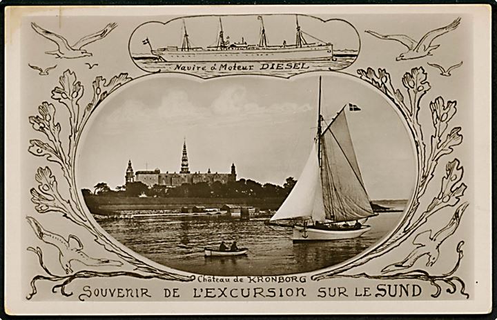 Presse. XVI Internationale Presse Kongres i København 1914. Souvenir fra tur på Sundet. Officielt postkort u/no. Kvalitet 7