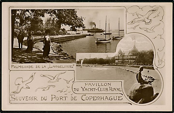 Presse. XVI Internationale Presse Kongres i København 1914. Souvenir fra havnen. Officielt postkort u/no. Kvalitet 9