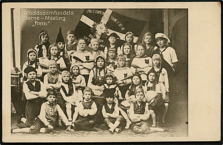 Afholdenhed. Afholdssamfundets Børne-Afdeling “Frem” stiftet 1924. Stenders no. 58613. Kvalitet 7
