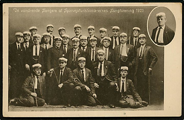 Artister. De vandrende Sangere af Sporvejs-funktionærernes Sangforening 1921. Stenders no. 54452 Kvalitet 7