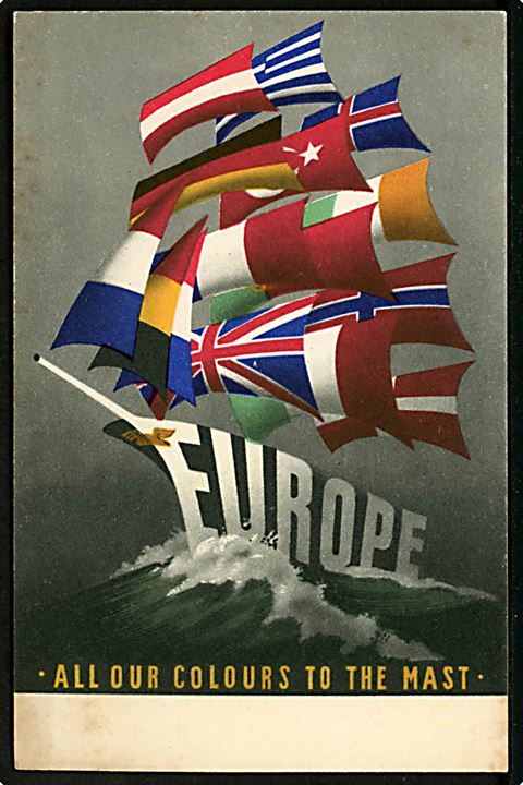 Verdenskrig 2: Marshall-Organisationen i Danmark. Tegnet af Reijn Dirksen, Holland. U/no. Kvalitet 7