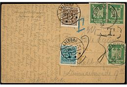 5 pfg. Adler (3) på underfrankeret brevkort fra Amorbach d. 12.7.1924 til Aalborg. Udtakseret i porto med 5 øre og 20 øre Portomærke annulleret med brotype IIi Aalborg *** d. 15.7.1924 2. OMB.