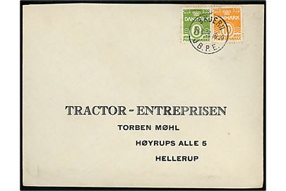 5 øre og 10 øre Bølgelinie på brev annulleret med brotype IIIc Skjern JB.P.E. d. 20.10.1936 til Hellerup.