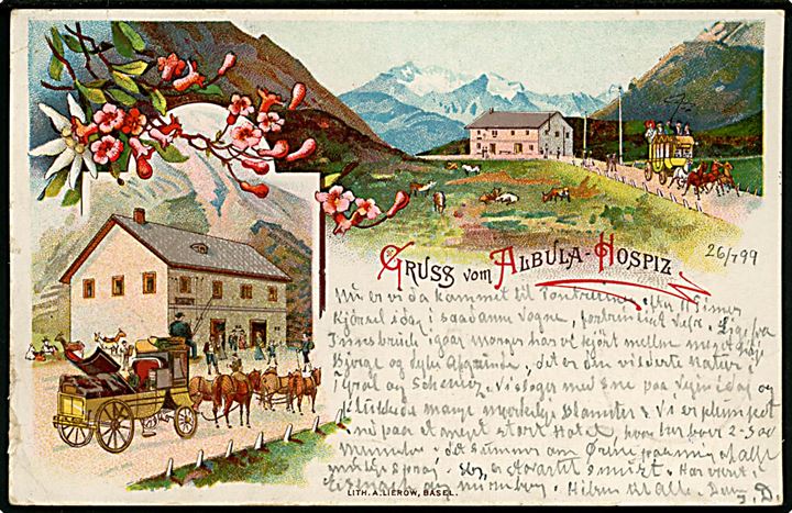 Schweiz, Albula-Hospiz, Gruss vom. A. Lierow u/no.