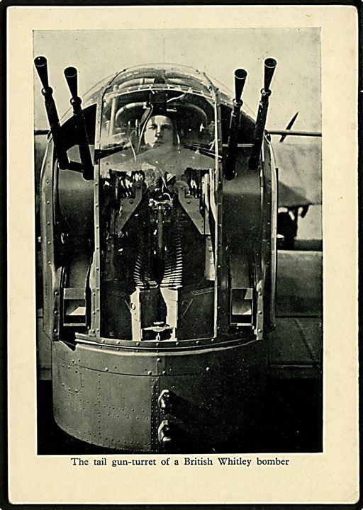 Royal Air Force, haleskytte fra Whitley bombemaskine. Uden adresselinier.