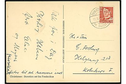 30 øre Fr. IX på brevkort (Christiansø tegnet af Henning Køie) annulleret med pr.-stempel Christiansø pr. Svaneke d. 11.9.1961 til København.
