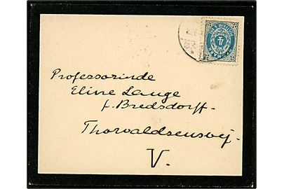 4 øre Tofarvet omv. rm. single på lokalt sørgebrev i Kjøbenhavn d. 25.8.1900 til professorinde Eline Lange.