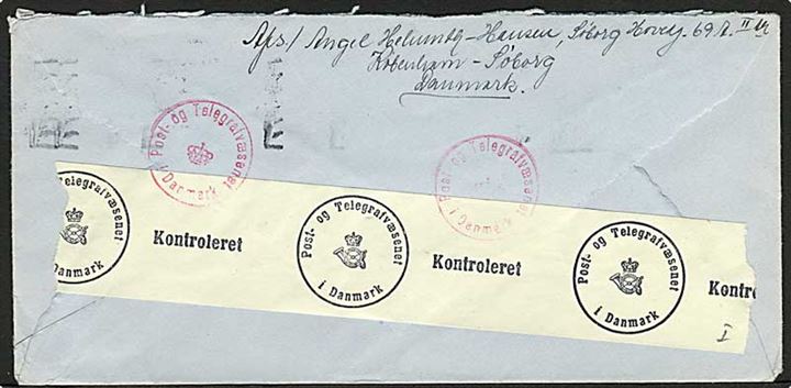 20 øre Chr. X på brev fra København d. 25.7.1943 til svensk soldat ved Infanteri regiment 20 (I20) i Umeå med feltpostadresse: Fältpost 31123, Sverige. Åbnet af dansk censur.