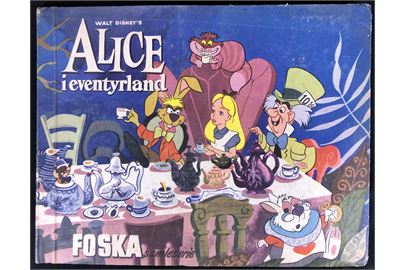 Walt Disney. Alice i eventyrland. Komplet Foska album på 42 sider med alle 144 samlemærker indklæbet.