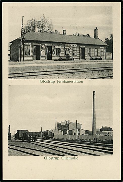 Glostrup Jernbanestation og Oliemølle. S. Schiøler no. 4126.