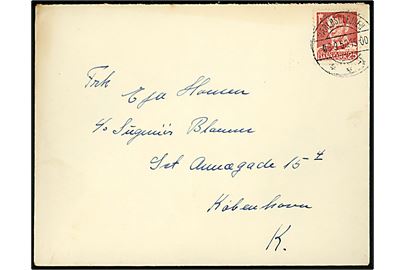 25 øre Fr. IX på brev annulleret med brotype IIc Værløselejren d. 8.9.1950 til København.