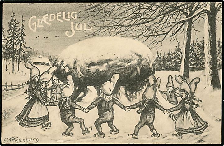 Einar Reenberg: Nisser danser rundt om gravhøj. D.L.C. no. 145.