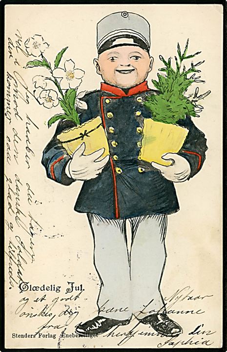 Alfred Schmidt: Postbud/Soldat bringer blomster ud. Stenders u/no. 