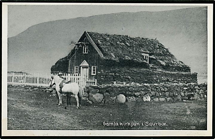 Saurbæ. Den gamle kirke. M. Jónsson/Stenders no. 10