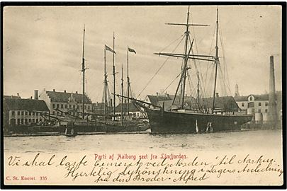 Aalborg set fra Limfjorden. Stenders no. 335.